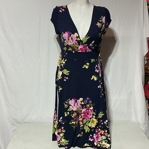 Lascana for Venus Womens Floral Print Handkerchief Hem Dress Sz L